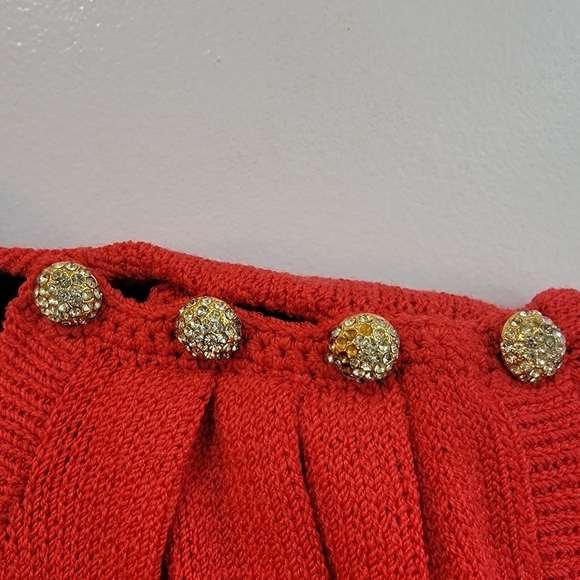 St John by Marie Gray  Red Wrap Around Pull Over Sweater M/L - Picture 6 of 6